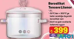BOROSİLİKAT TENCERE LİLAMOR 2 L BOROSİLİKAT TENCERE LİLAMOR 2 L